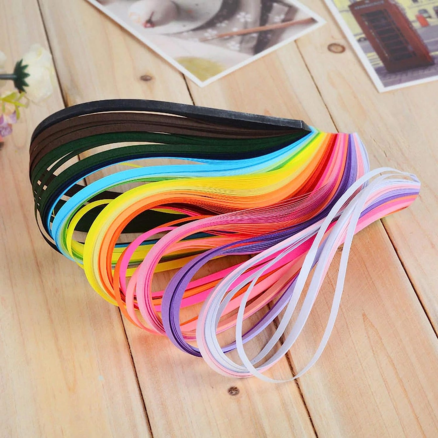 Quilling Paper Strips, Set of 3000 Pcs, 3mm, 5mm and 10mm Pack Assorted Colors