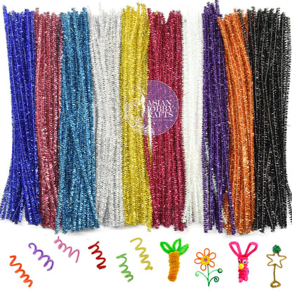Glitter Craft Pipe Cleaner Multi Color, Pack of 100 Pieces 12 Inches