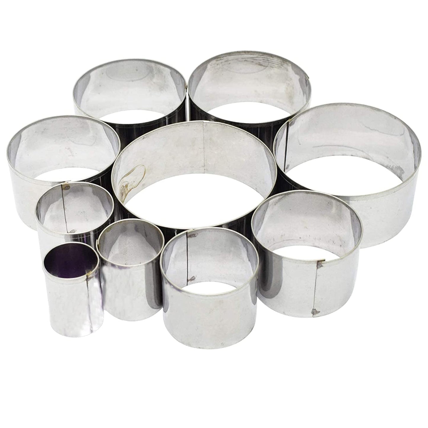 Stainless Steel Round Mini Cookie Cutte, Set of 10 Pieces Round, Size 3 to 10 CM