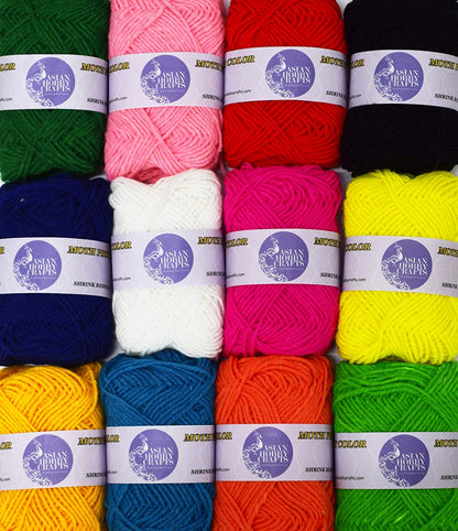 Wool Yarn for Knitting & Crochet Making, Multicolor Pack of 12