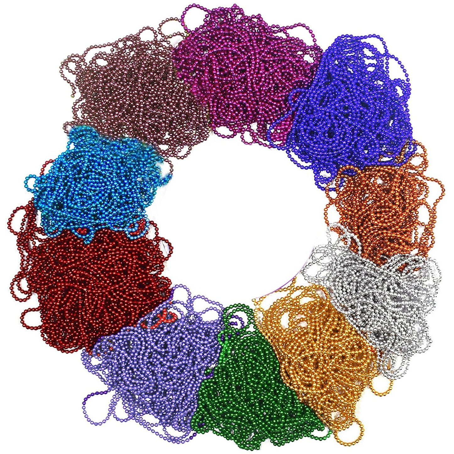 Jewellery Making Plastic Ball Chains Set of 10 Multi Color, 2 Meter Each Color