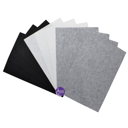 Felt Sheets A4 Size Pack of 10 Sheets Assorted Quantity (Grey, White and Black)