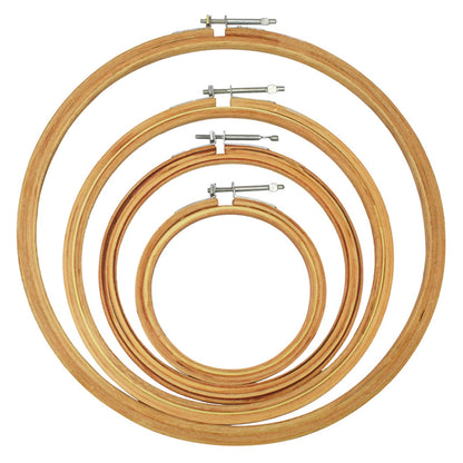 Wooden Embroidery Hoop Combo 6,8,10,12 Inch, Pack of 4 with Iron Key